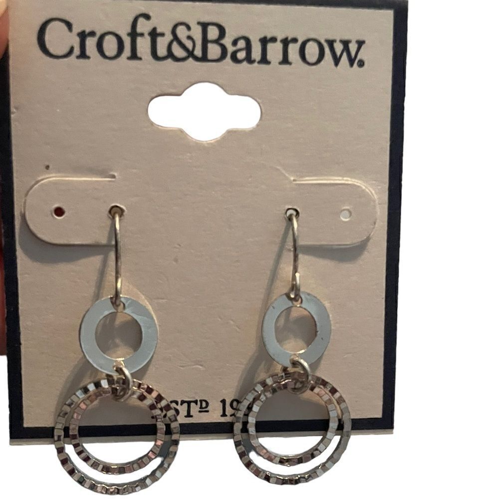 NEW croft & barrow Triple Circle Dangle Earrings